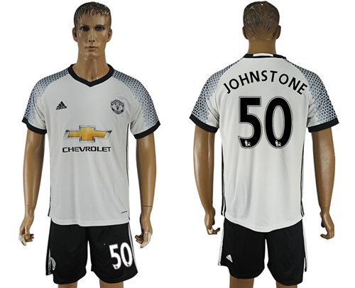 Manchester United 50 Johnstone White Soccer Club Jersey