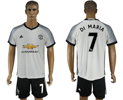 Manchester United 7 Di Maria White Soccer Club Jersey