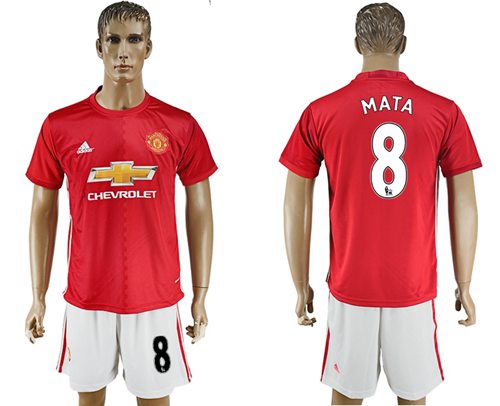 Manchester United 8 Mata Red Home Soccer Club Jersey