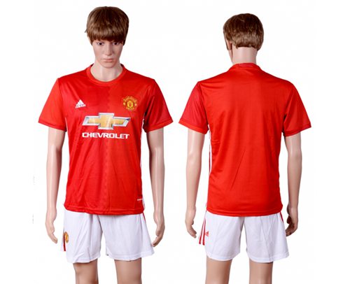 Manchester United Blank Red Home Soccer Club Jersey