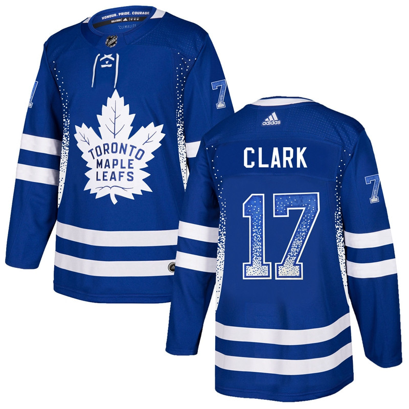 Maple Leafs 17 Wendel Clark Blue Drift Fashion  Jersey