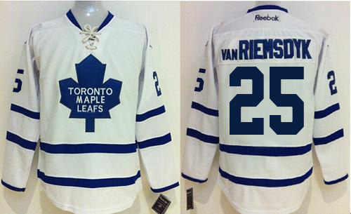 Maple Leafs 25 James Van Riemsdyk White Stitched NHL Jersey