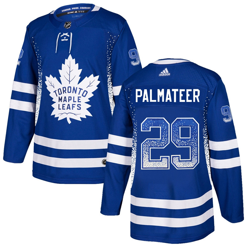 Maple Leafs 29 Mike Palmateer Blue Drift Fashion  Jersey