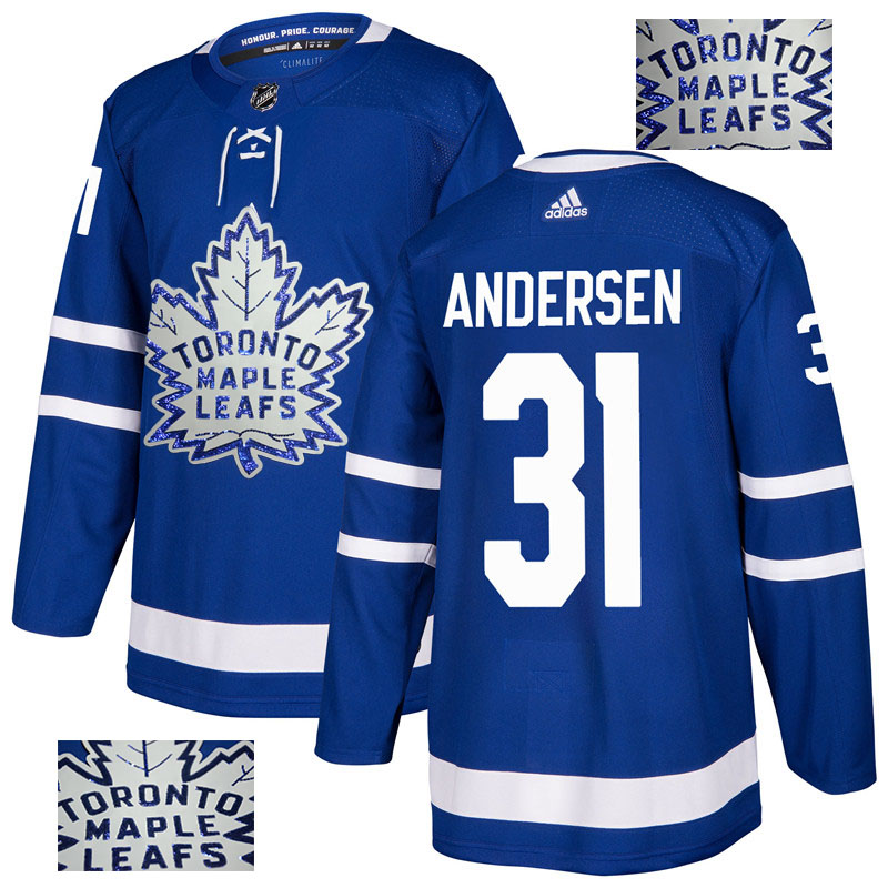 Maple Leafs 31 Frederik Andersen Blue  Jersey