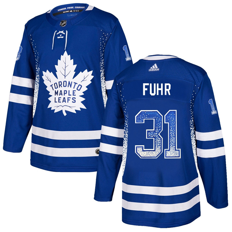 Maple Leafs 31 Grant Fuhr Blue Drift Fashion  Jersey