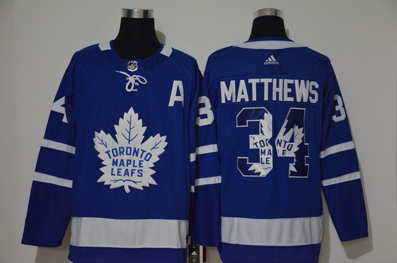 Maple Leafs 34 Auston Matthews Blue Adidas Fashion Jersey