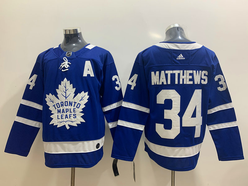Maple Leafs 34 Auston Matthews Blue  Jersey