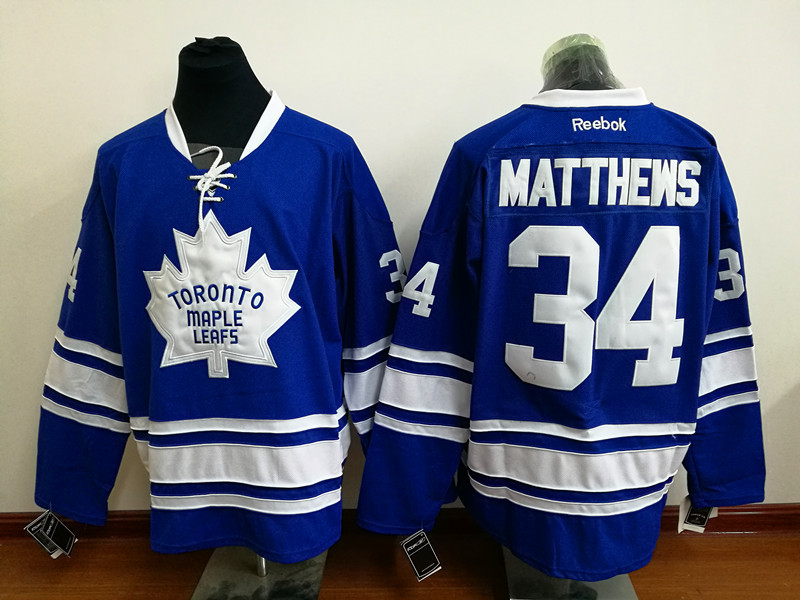 Maple Leafs 34 Auston Matthews Blue Alternate Stitched NHL Jersey