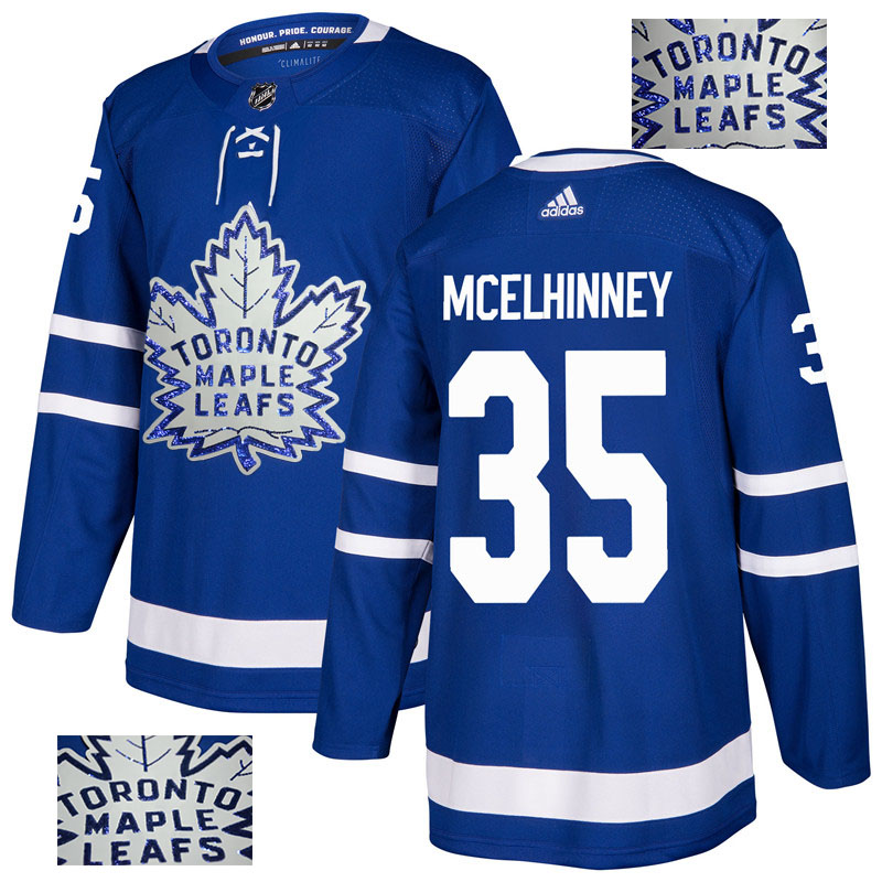 Maple Leafs 35 Curtis McElhinney Blue  Jersey