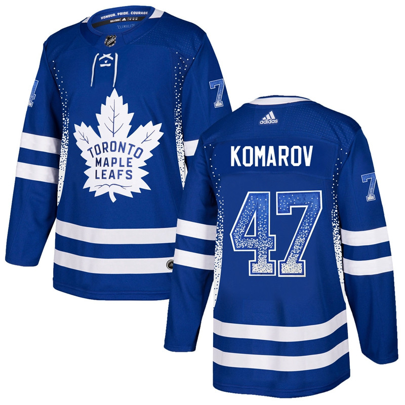 Maple Leafs 47 Leo Komarov Blue Drift Fashion  Jersey