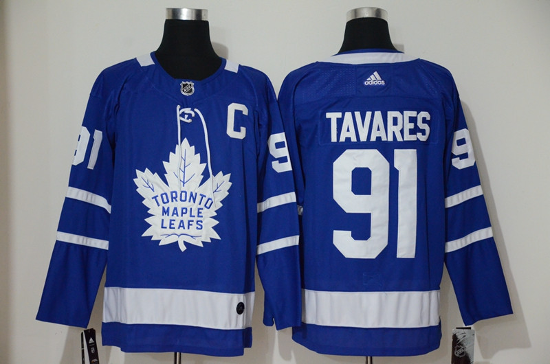 Maple Leafs 91 John Tavares Blue  Jersey