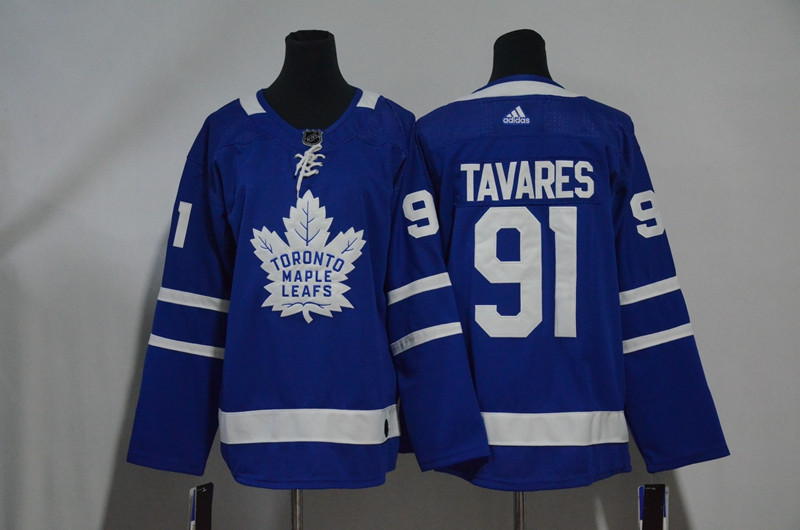 Maple Leafs 91 John Tavares Blue Women  Jersey