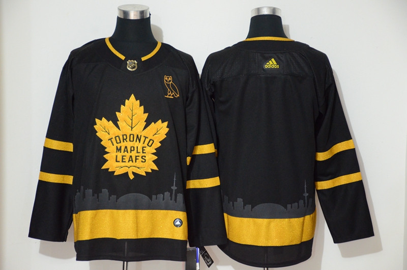 Maple Leafs Blank Black Gold Adidas Jersey