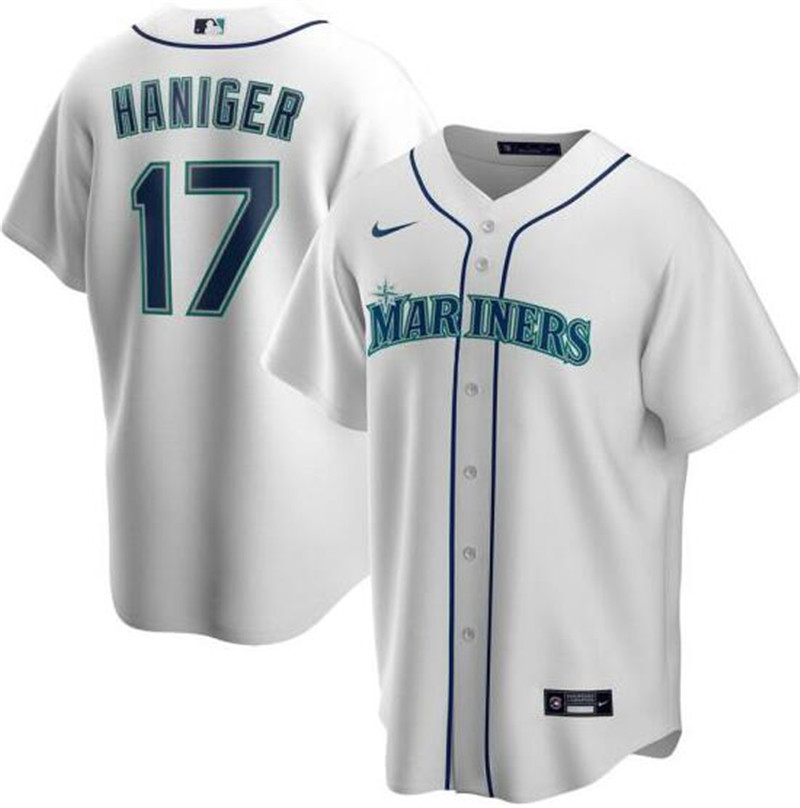 Mariners 17 Mitch Haniger White 2020 Nike Cool Base Jersey