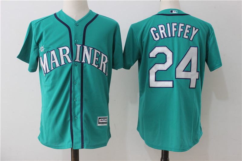 Mariners 24 Ken Griffey Jr. Northwest Green Alternate Cool Base Jersey