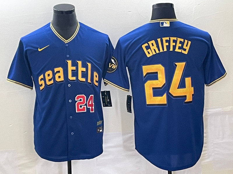 Mariners 24 Ken Griffey Jr. Royal Nike 2023 City Connect Cool Base Jerseys