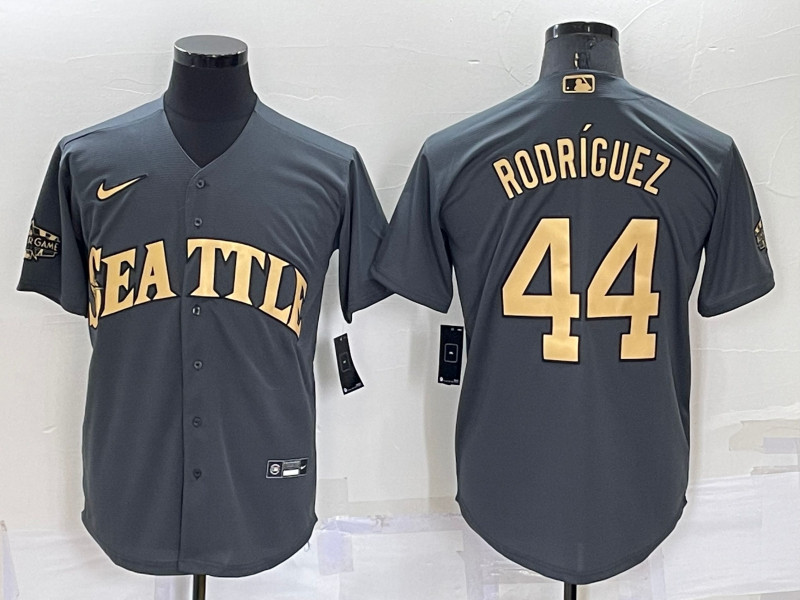 Mariners 44 Julio Rodriguez Charcoal Nike 2022 MLB All Star Cool Base Jerseys