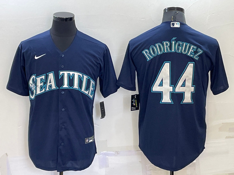 Mariners 44 Julio Rodriguez Navy Nike Cool Base Jersey