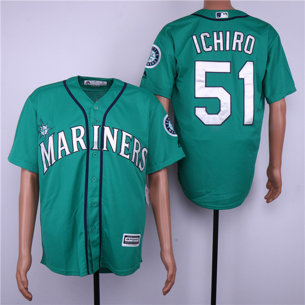 Mariners 51 Ichiro Suzuki Green Cool Base Jersey