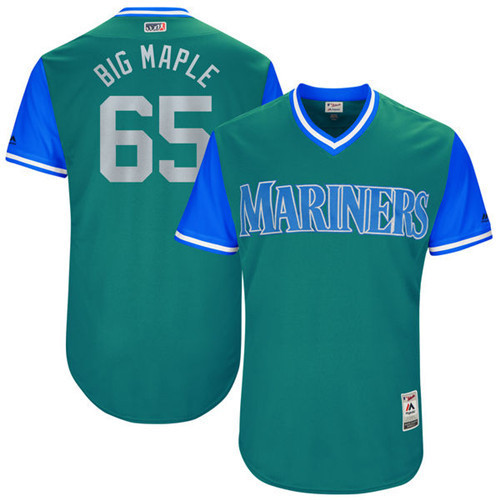 Mariners 65 James Paxton Big Maple Majestic Aqua 2017 Players Weekend Jersey