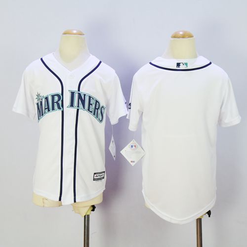 Mariners Blank White Cool Base Stitched Youth MLB Jersey