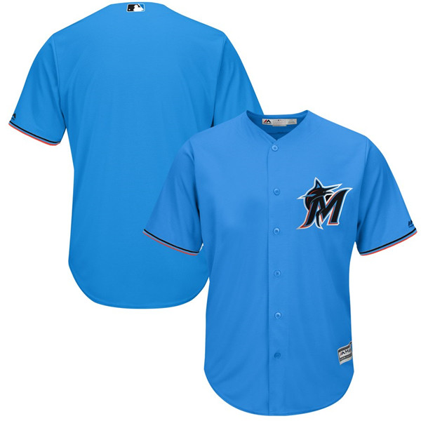 Marlins Blank Blue Cool Base Jersey