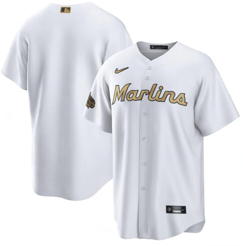 Marlins Blank White Nike 2022 MLB All Star Cool Base Jersey