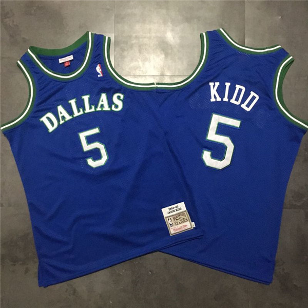 Mavericks 5 Jason Kidd Blue 1994 95 Hardwood Classics Jersey