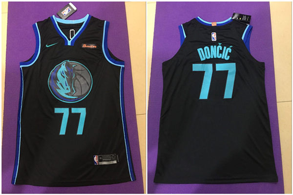 Mavericks 77 Luka Doncic Black City Edition Nike Authentic Jersey