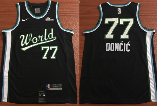 Mavericks 77 Luka Doncic Black NBA Draft Swingman Jersey