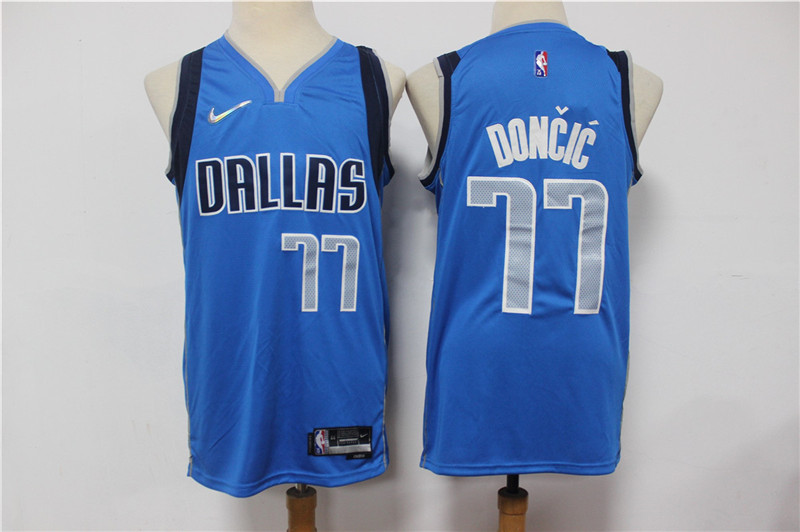 Mavericks 77 Luka Doncic Blue Nike Diamond 75th Anniversary City Edition Swingman Jersey