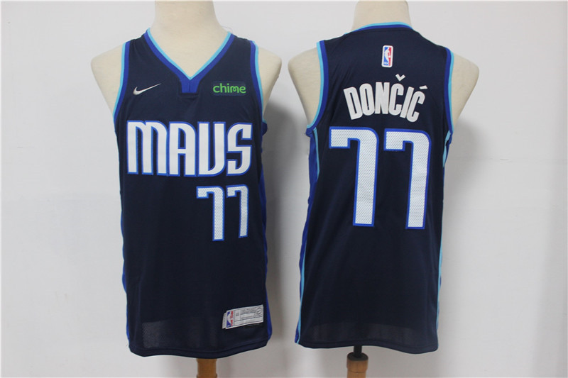 Mavericks 77 Luka Doncic Navy 2021 Earned Edition Nike Swingman Jersey