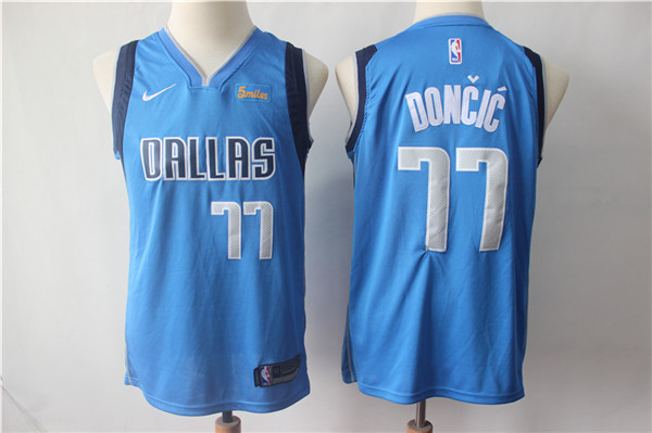 Mavericks 77 Luka Doncic Royal Youth Nike Swingman Jersey