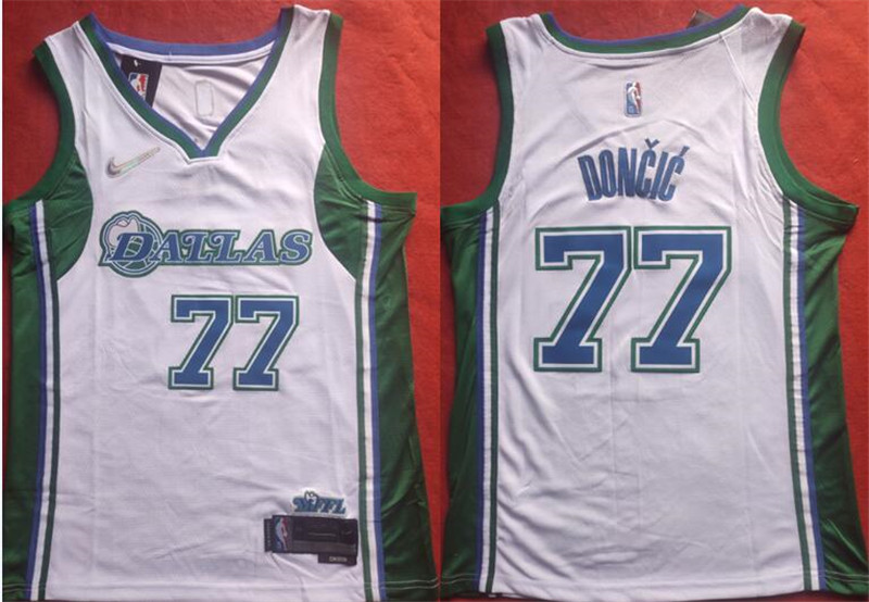 Mavericks 77 Luka Doncic White Nike Diamond 75th Anniversary City Edition Swingman Jersey