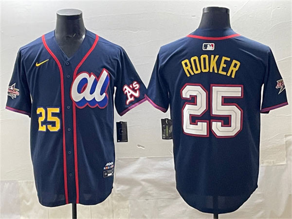 Men's American League 25 Brent Rooker Navy 2025 All Star Edition Limited Stitched Baseball Jersey