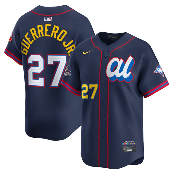 Men's American League 27 Vladimir Guerrero Jr. Navy 2025 All Star Edition Limited Stitched Baseball Jersey