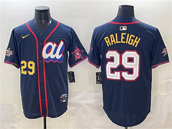Men's American League 29 Cal Raleigh Navy 2025 All Star Edition V2 Limited Stitched Baseball Jersey