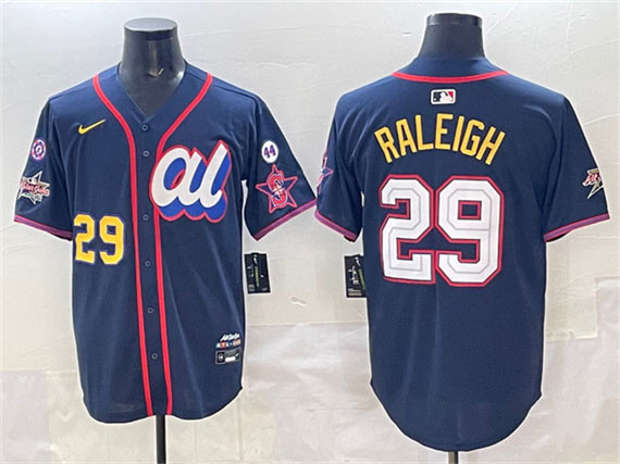 Men's American League 29 Cal Raleigh Navy 2025 All Star Edition V3 Limited Stitched Baseball Jersey