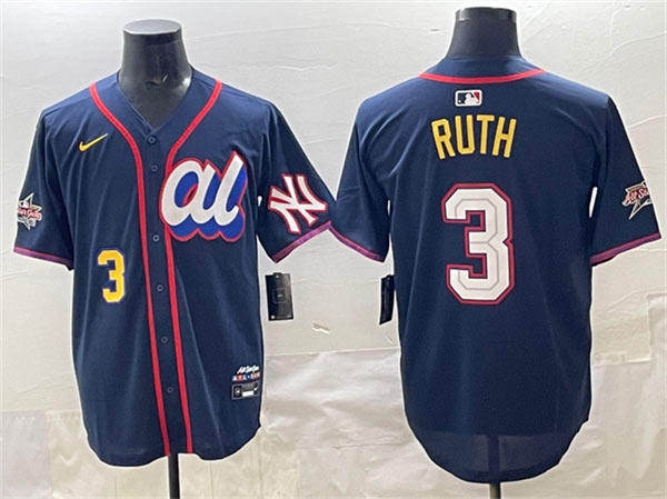 Men's American League 3 Babe Ruth Navy 2025 All Star Edition Limited Stitched Baseball Jersey