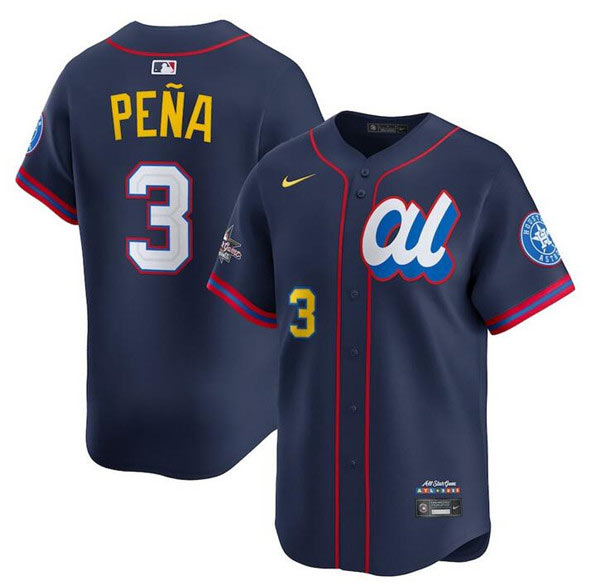 Men's American League 3 Jeremy Pena Navy 2025 All Star Edition Limited Stitched