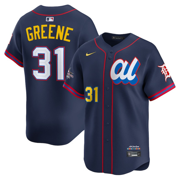 Men's American League 31 Riley Greene Navy 2025 All Star Edition Limited Stitched Baseball Jersey