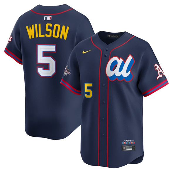 Men's American League 5 Jacob Wilson Navy 2025 All Star Edition Limited Stitched Baseball Jersey