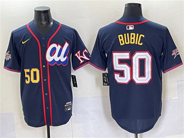 Men's American League 50 Kristofer Bubic Navy 2025 All Star Edition Limited Stitched Baseball Jersey