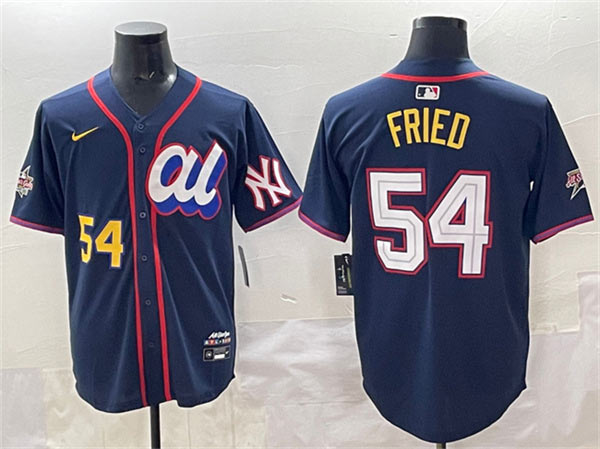Men's American League 54 Max Fried Navy 2025 All Star Edition Limited Stitched Baseball Jersey