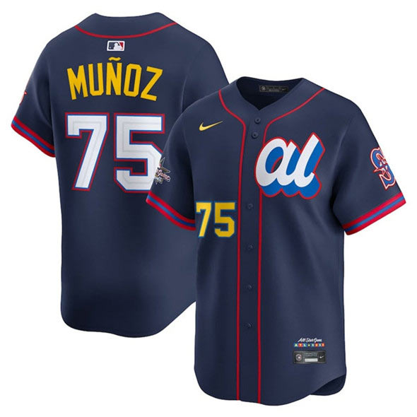 Men's American League 75 Andrés Munoz Navy 2025 All Star Edition Limited Stitched Baseball Jersey