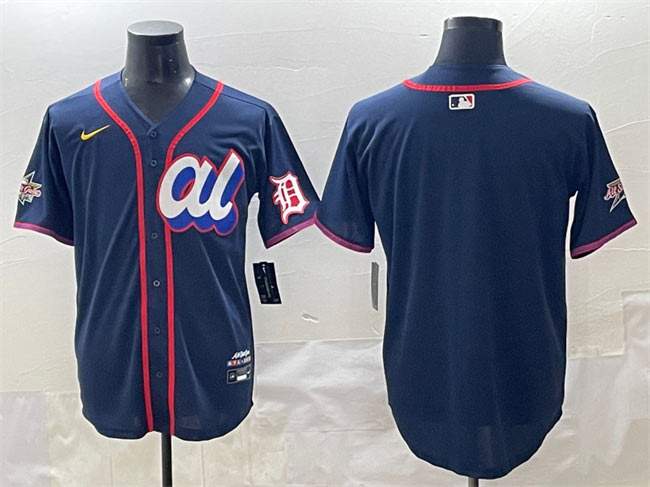 Men's American League Detroit Tigers Blank Navy 2025 All Star Edition Limited Stitched Baseball Jersey