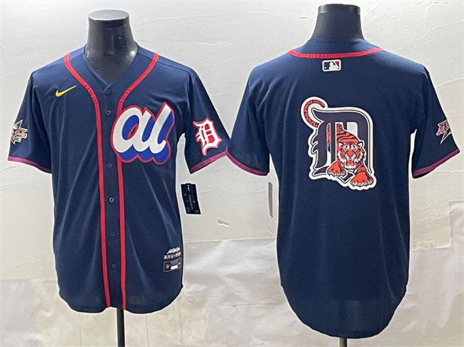 Men's American League Detroit Tigers Team Big Logo Navy 2025 All Star Edition Limited Stitched Baseball Jersey