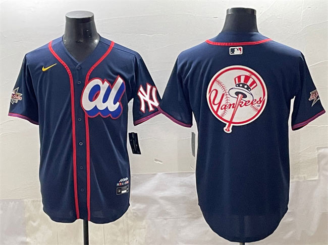 Men's American League New York Yankees Team Big Logo Navy 2025 All Star Edition Limited Stitched Baseball Jersey