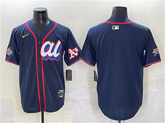 Men's American League Oakland Athletics Blank Navy 2025 All Star Edition Limited Stitched Baseball Jersey