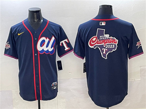 Men's American League Texas Rangers Team Big Logo Navy 2025 All Star Edition Limited Stitched Baseball Jersey